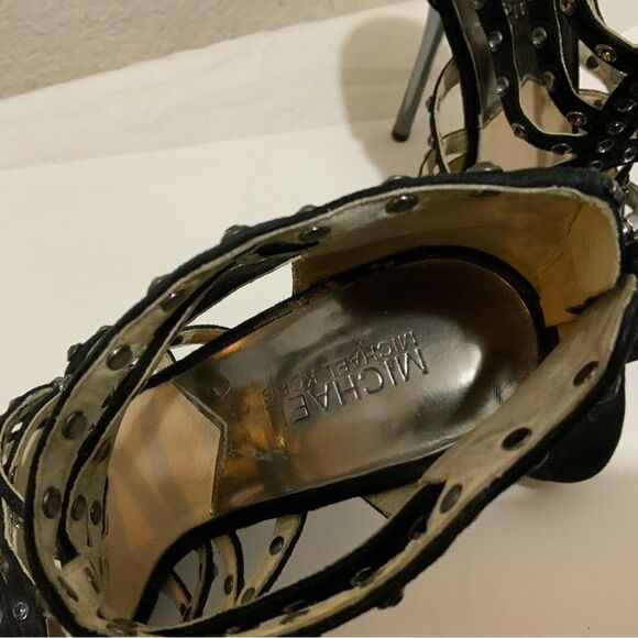 Micheal kors black suede rhinestone studded platforms heels size 7.5 - Picture 10 of 13